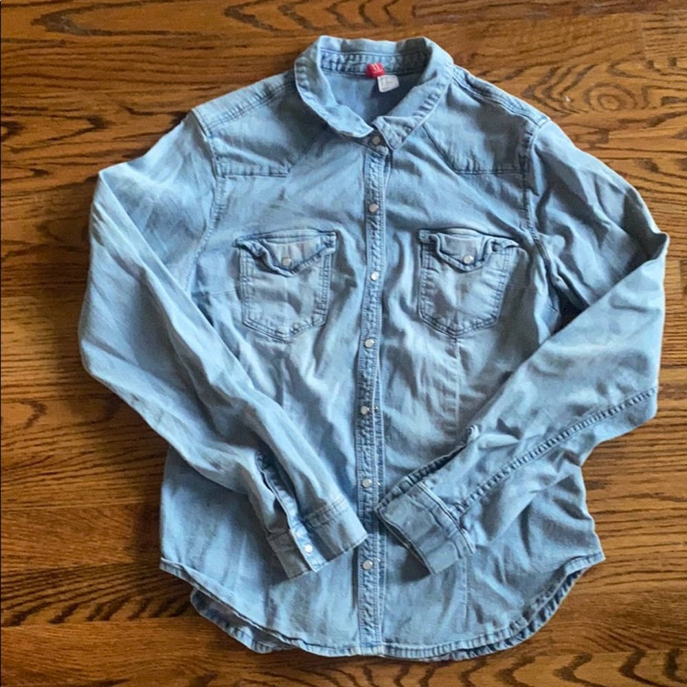 H&M Divided Light Wash Denim Shirt